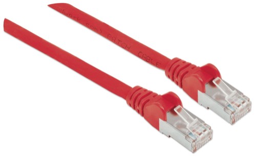 Intellinet Network Patch Cable, Cat6, 5m, Red, Copper, S/FTP, LSOH / LSZH, PVC, RJ45, Gold Plated Contacts, Snagless, Booted, Lifetime Warranty