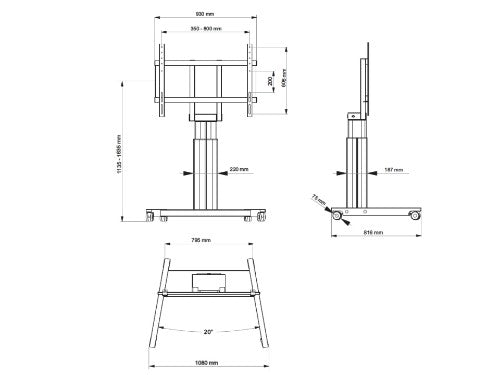 Multibrackets M Motorized Public Floorstand 160kg Black SD