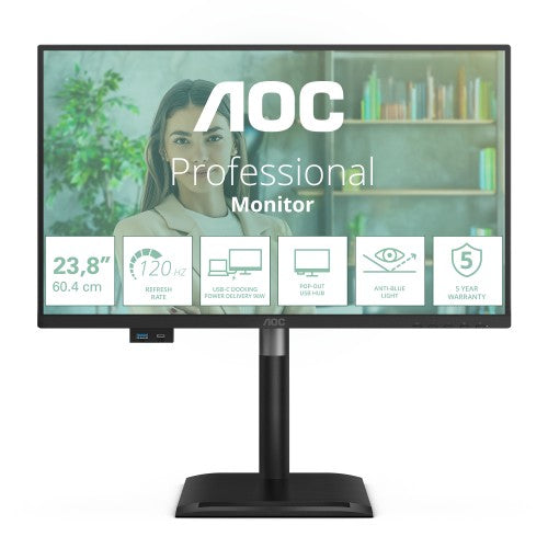 AOC 24P4CV computer monitor 60.5 cm (23.8") 1920 x 1080 pixels Full HD LED Black