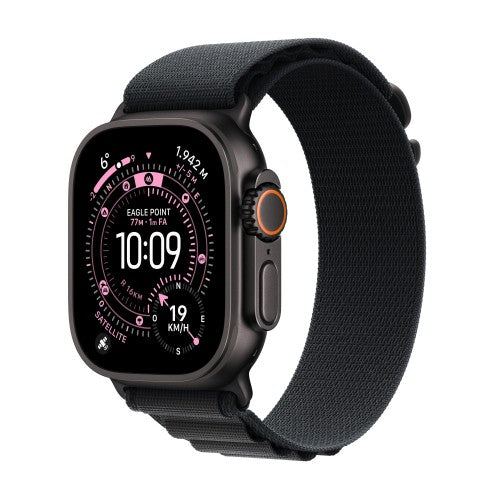 Apple Watch Ultra 3 GPS + Cellular 49mm Black Titanium Case with Black Alpine Loop - Medium