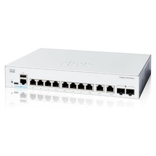 Cisco Catalyst 1200-8T-E-2G Smart Switch, 8 Port GE, Ext PS, 2x1GE Combo, Limited Lifetime Protection (C1200-8T-E-2G)