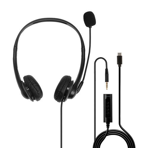Lindy 3.5mm and USB Type C Headset with In-Line Control
