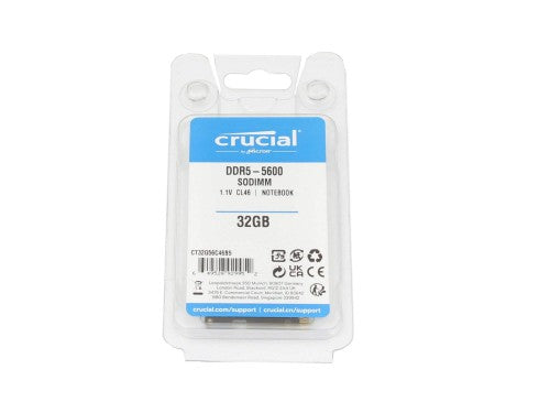 Crucial CT32G56C46S5 memory module 32 GB 1 x 32 GB DDR5 262-pin SO-DIMM