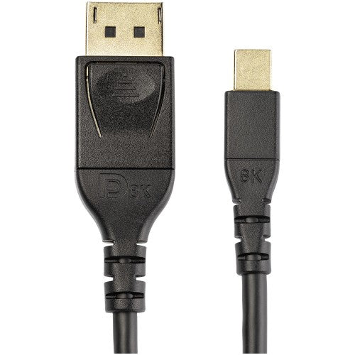 StarTech.com 6ft (2m) VESA Certified Mini DisplayPort to DisplayPort 1.4 Cable - 8K 60Hz HBR3 HDR - Super UHD mDP to DP 1.4 Cord - Slim (34 AWG) Ultra HD 4K 120Hz - Monitor/Video Cable