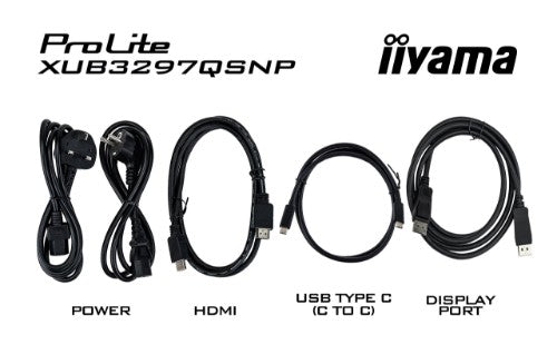 iiyama ProLite 32’’ QHD IPS technology panel with RJ45 (LAN), KVM Switch and USB-C Dock with 95W power delivery