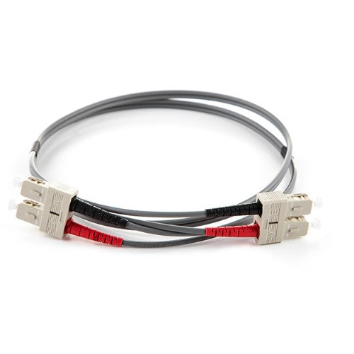 connektgear 2m Duplex Fibre Optic Multi-Mode Cable OM1 62.5/125 Micron SC to SC - Grey