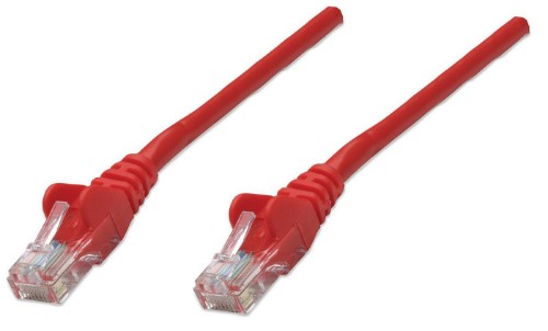 Intellinet Network Patch Cable, Cat5e, 10m, Red, CCA, U/UTP, PVC, RJ45, Gold Plated Contacts, Snagless, Booted, Lifetime Warranty
