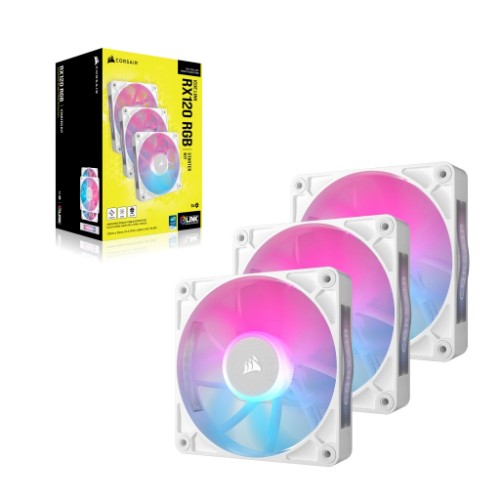 Corsair iCUE LINK RX120 RGB Computer case Fan 12 cm White 3 pc(s)