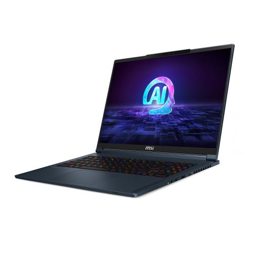 MSI Stealth 16 AI STUDIO A1VIG-001UK Intel Core Ultra 9 185H Laptop 40.6 cm (16") UHD+ 32 GB DDR5-SDRAM 2 TB SSD NVIDIA GeForce RTX 4090 Wi-Fi 7 (802.11be) Windows 11 Pro Blue