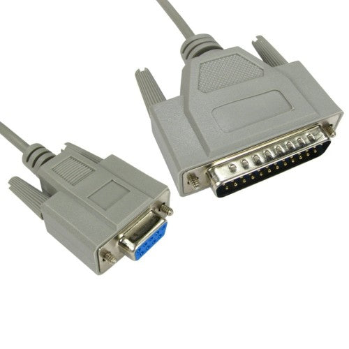 Cables Direct 2m D9/D25 serial cable Grey D9 FM D25 M