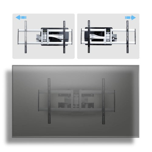StarTech.com Heavy-Duty Articulating TV Wall Mount for up to 100-inch and 187.4lb/85kg Flat Screens, VESA 800x500, Low-Profile Bracket, TAA-Compliant