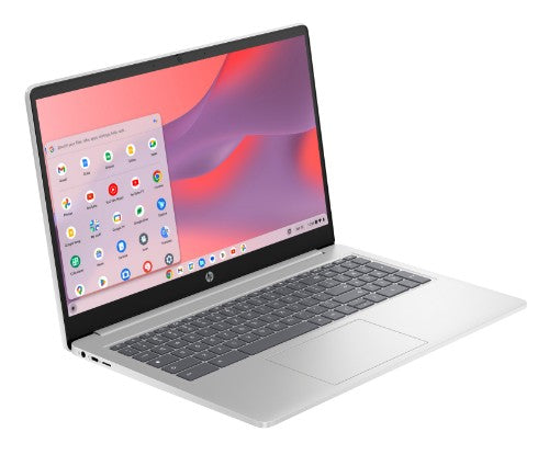 HP Chromebook 15a-nb0006na Intel® N N100 39.6 cm (15.6") HD 4 GB LPDDR5-SDRAM 128 GB UFS Wi-Fi 6 (802.11ax) ChromeOS Silver