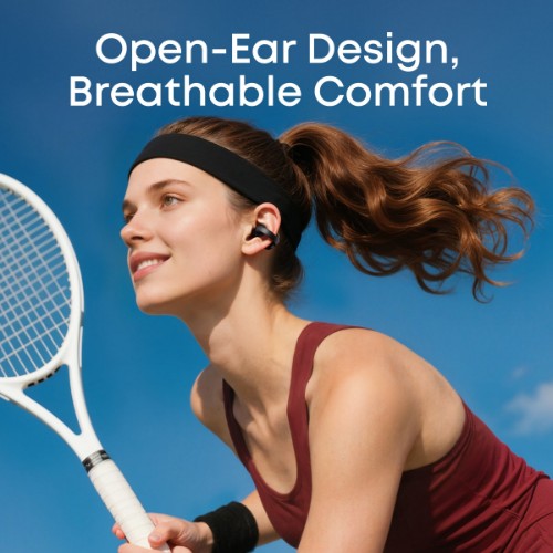 Soundcore C50i Wireless Open-Ear Clip-On Earbuds with Adaptive Comfort, Black