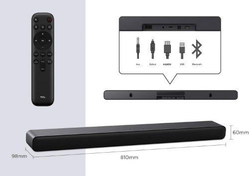 TCL S45H 2.0ch Pro A-i-O Deep Bass S/bar Black 2.0 channels 50 W