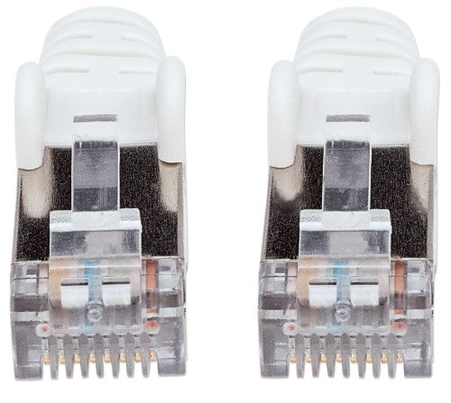 Intellinet Network Patch Cable, Cat6, 0.5m, White, Copper, S/FTP, LSOH / LSZH, PVC, RJ45, Gold Plated Contacts, Snagless, Booted, Lifetime Warranty