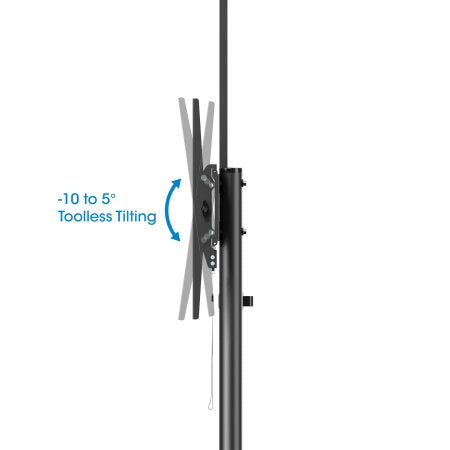 Manhattan Trolley Mount Stand for TV & Monitors, For screens 37" to 70", VESA compatibility: all between 200x200 to 600x400mm - check the dimensions of the four mounting holes on back of screen to ensure it fits, Max 70kg, Black, LFD, Bracket, Lifetime Wa