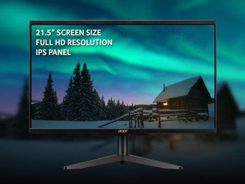 Acer Aspire C22-1600 All-in-One Desktop - Intel Pentium N6005, 8GB, 256GB SSD, Integrated Graphics, 21.5" Full HD, Windows 11, Black