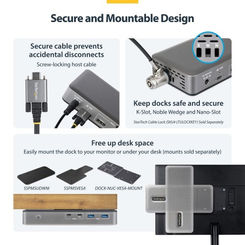 StarTech.com 199UE-USBC-DOCK laptop dock/port replicator Wired USB 3.2 Gen 2 (3.1 Gen 2) Type-C Grey