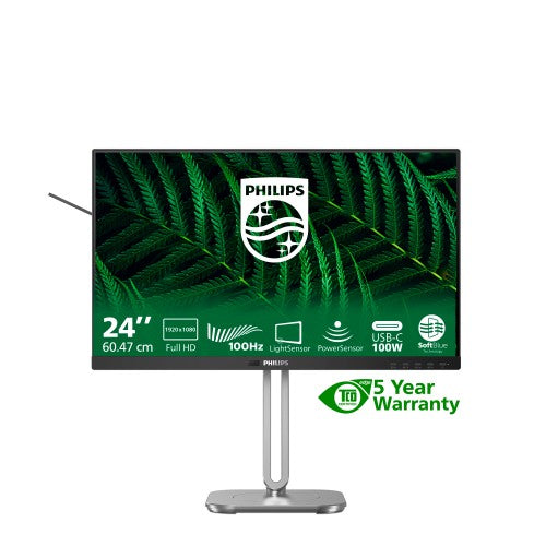 Philips 5000 series 24B2G5301/00 computer monitor 60.5 cm (23.8") 1920 x 1080 pixels Full HD LCD Black