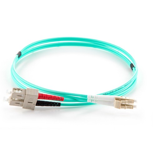 connektgear 1m Duplex Fibre Optic Multi-Mode Cable OM3 50/125 Micron LC to SC - Aqua