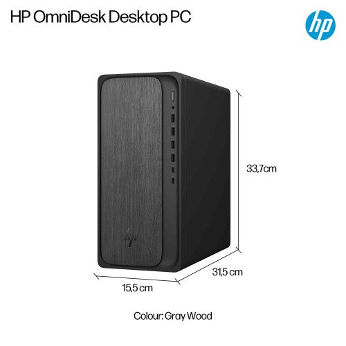 HP OmniDesk M02-0004na PC AMD Ryzen™ 7 8700G 8 GB DDR5-SDRAM 1 TB SSD Windows 11 Home Tower AI PC Grey
