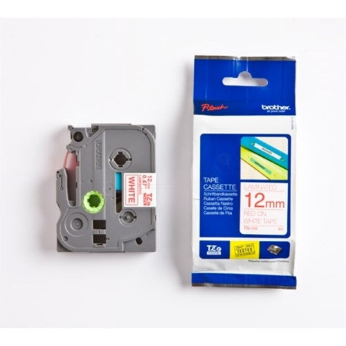 Brother TZE-232 DirectLabel red on white Laminat 12mm x 8m for Brother P-Touch TZ 3.5-18mm/6-12mm/6-18mm/6-24mm/6-36mm