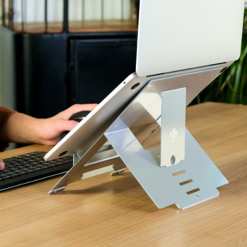 R-Go Tools Laptop stand R-Go Riser Flexible, adjustable folding laptop riser, ergonomic, Hylite aluminum, silver