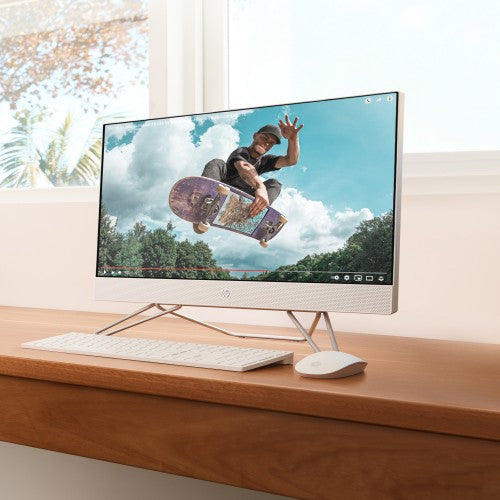 HP 24-cb1041na Bundle Intel® Core™ i5 i5-1235U 60.5 cm (23.8") 1920 x 1080 pixels All-in-One PC 8 GB DDR4-SDRAM 256 GB SSD NVIDIA GeForce MX450 Windows 11 Home Wi-Fi 5 (802.11ac) White