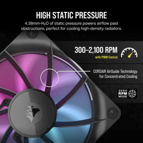 Corsair iCUE LINK RX120 RGB Computer case Fan 12 cm Black 3 pc(s)