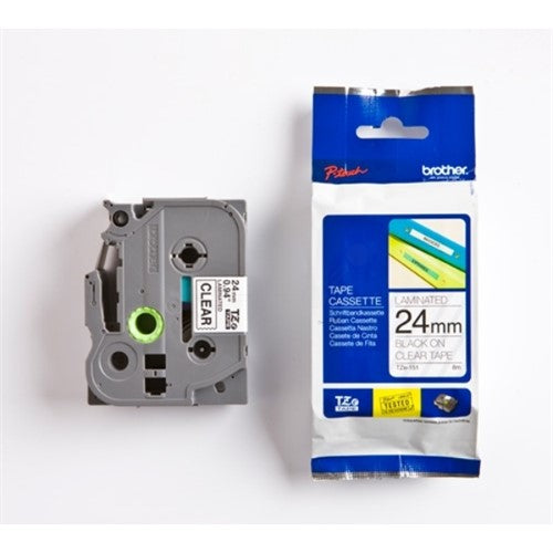 Brother TZE-151 DirectLabel black on Transparent Laminat 24mm x 8m for Brother P-Touch TZ 3.5-24mm/HSE/36mm/6-24mm/6-36mm