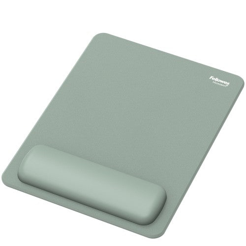 Fellowes Breyta XL Mouse Mat Wrist Rest XL Mouse Pad Wrist Support with Antibacterial Protection Ergonomic Mouse Mat Sage