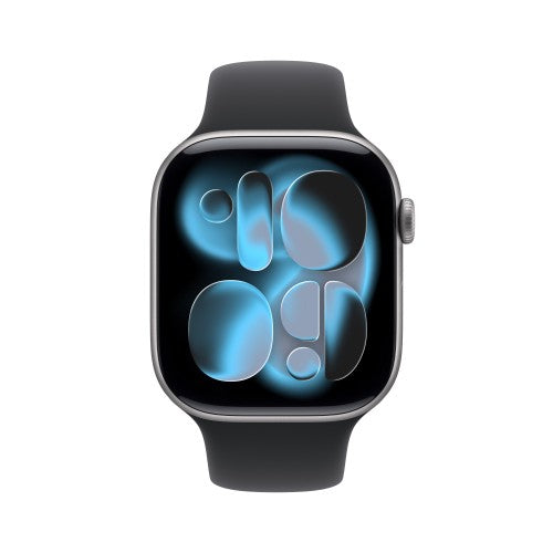 Apple Watch Series 11 GPS 46mm Space Grey Aluminium Case with Black Sport Band - S/M