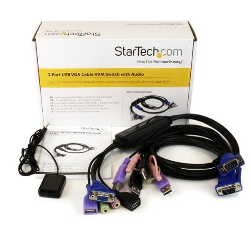 StarTech.com 2 Port USB VGA Cable KVM Switch with Audio