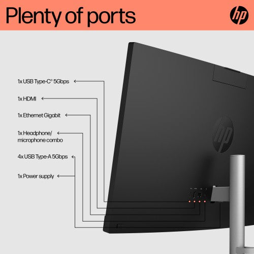 HP All-in-One 24-cr0003na AMD Ryzen™ 5 7520U 60.5 cm (23.8") 1920 x 1080 pixels All-in-One PC 8 GB LPDDR5-SDRAM 512 GB SSD Windows 11 Home Wi-Fi 6 (802.11ax) White