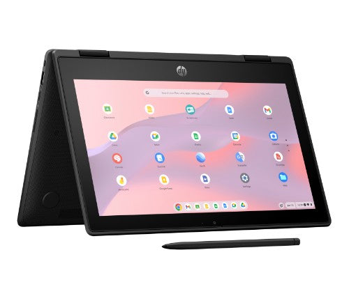 HP Fortis Flip G1m Chromebook MediaTek Kompanio 520 29.5 cm (11.6") Touchscreen HD 4 GB LPDDR4x-SDRAM 32 GB eMMC Wi-Fi 6 (802.11ax) ChromeOS Black