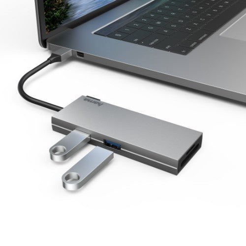 Hama 00200110 laptop dock/port replicator USB 3.2 Gen 1 (3.1 Gen 1) Type-C Grey