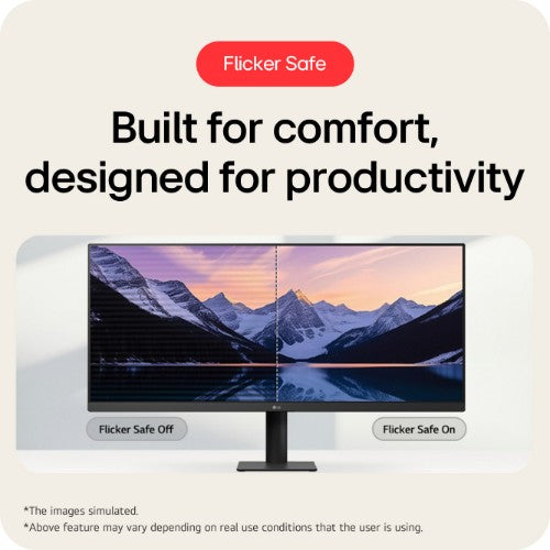 LG UltraWide U5 Monitor (34U511A) - 34-inch 21:9 UltraWide™ WFHD (2560x1080) IPS Display, sRGB 99%, HDR400, 100Hz Refresh Rate, Eye-Care Features, Clutter-free Design, Height Adjustable