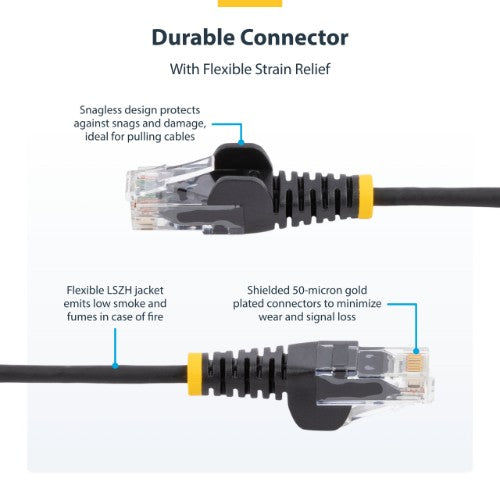 StarTech.com 0.5 m CAT6 Cable - Slim - Snagless RJ45 Connectors - Blue