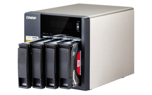 QNAP TS-453A NAS Tower Intel® Celeron® N3150 4 GB DDR3L 12 TB HDD QNAP Turbo System Aluminium, Black