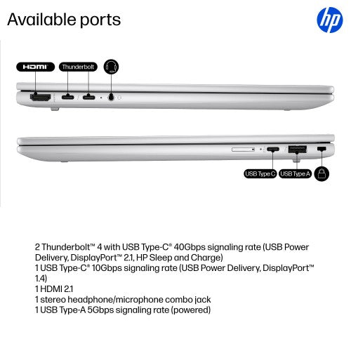 HP EliteBook X G1i Next Gen AI PC Wolf Pro Security Edition Copilot+ PC Intel Core Ultra 7 258V Laptop 35.6 cm (14") WUXGA 32 GB LPDDR5x-SDRAM 1 TB SSD Wi-Fi 7 (802.11be) Windows 11 Pro Silver