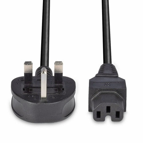 Lindy 2m Mains UK 3 Pin Plug to Hot Conditioned IEC C15 Power Cable Kettle Lead