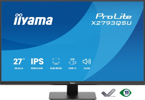 iiyama ProLite X2793QSU-B1 computer monitor 68.6 cm (27") 2560 x 1440 pixels Quad HD LED Black