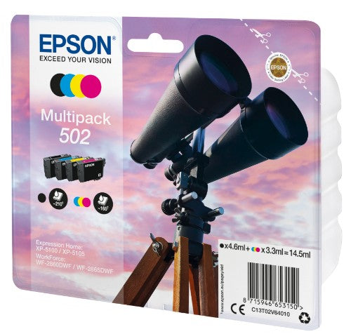 Epson C13T02V64010/502 Ink cartridge multi pack Bk,C,M,Y 4,6ml + 3x3,3ml Pack=4 for Epson XP 5100