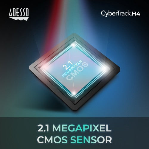 Adesso CyberTrack H4 webcam 2.1 MP 1920 x 1080 pixels USB 2.0 Black, Silver