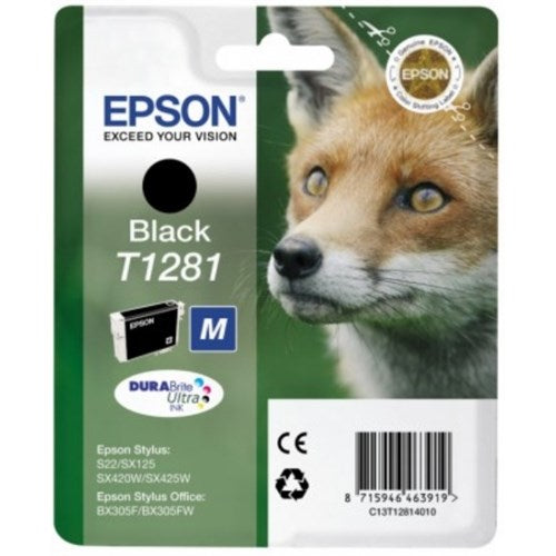 Epson C13T12814012/T1281 Ink cartridge black, 170 pages 5,9ml for Epson Stylus S 22/SX 235 W/SX 420/SX 430 W