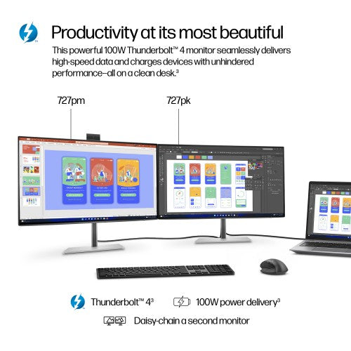 HP Series 7 Pro 27 inch 4K Thunderbolt 4 Monitor - 727pk PVC Free