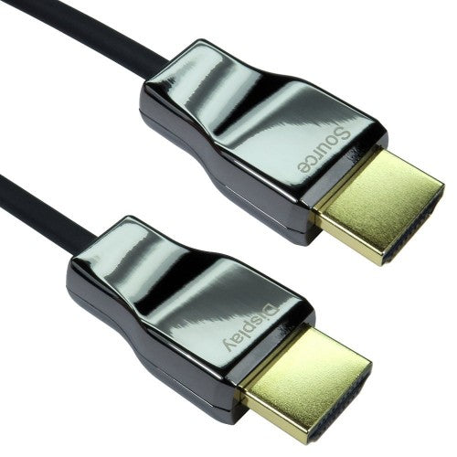 Cables Direct Super Slim Armoured AOC HDMI cable 10 m HDMI Type A (Standard) Black