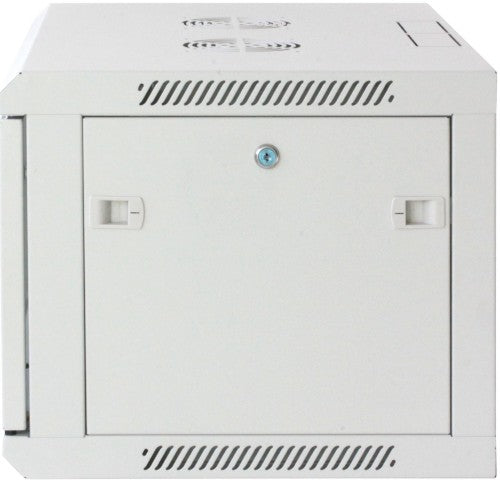 Intellinet 19" Network Cabinet - Wall Mount (Standard), 6U, 600mm Deep, Grey, Assembled, Max 60kg, Suitable also for use on desk or floor, Usable Depth 500mm, Metal & Glass Door, Back Panel, Removeable Sides, Parts for wall install (eg screws/rawl plugs)
