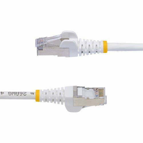StarTech.com 12m White CAT8 Ethernet Cable, Snagless RJ45, 25G/40G, 2000MHz, 100W PoE++, S/FTP, 26AWG Pure Bare Copper Wire, LSZH, Shielded Network Patch Cord w/Strain Reliefs, Individually Tested