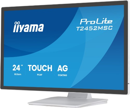 iiyama ProLite T2452MSC-W1AG computer monitor 60.5 cm (23.8") 1920 x 1080 pixels Full HD LED Touchscreen White